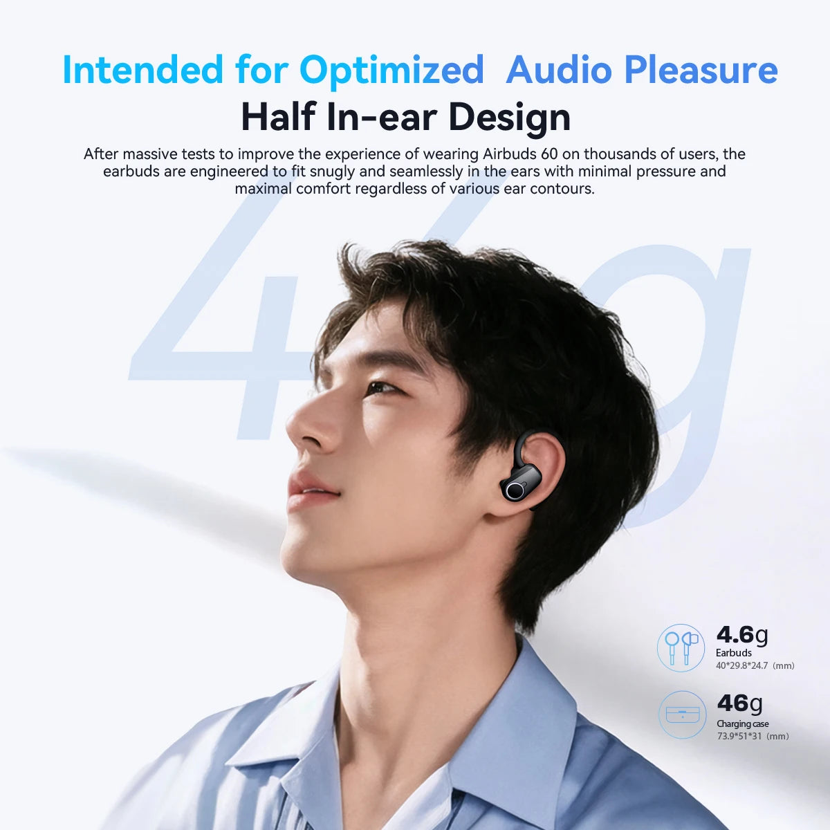 Blackview Bluetooth 5.3 Wireless Earbuds with Mic IPX7 Waterproof 200H Earphones with Hooks for Sports Running Workout Gym