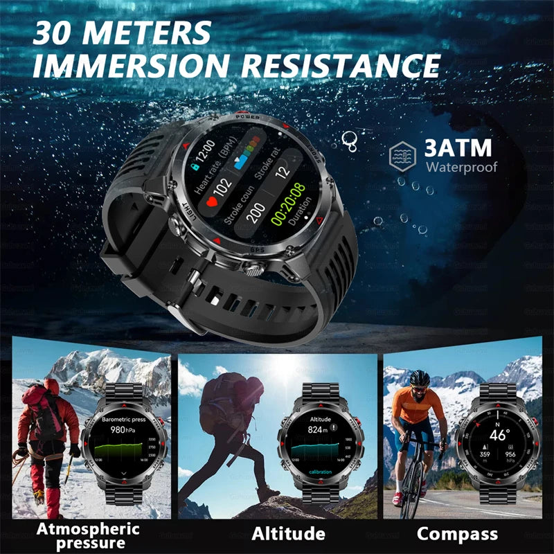 2025 New For HUAWEI IOS T-Rex 3 GPS Smart Watch 10 ATM Waterproof Built-in Dual-band GNSS Compass Military Sport Smartwatch Men