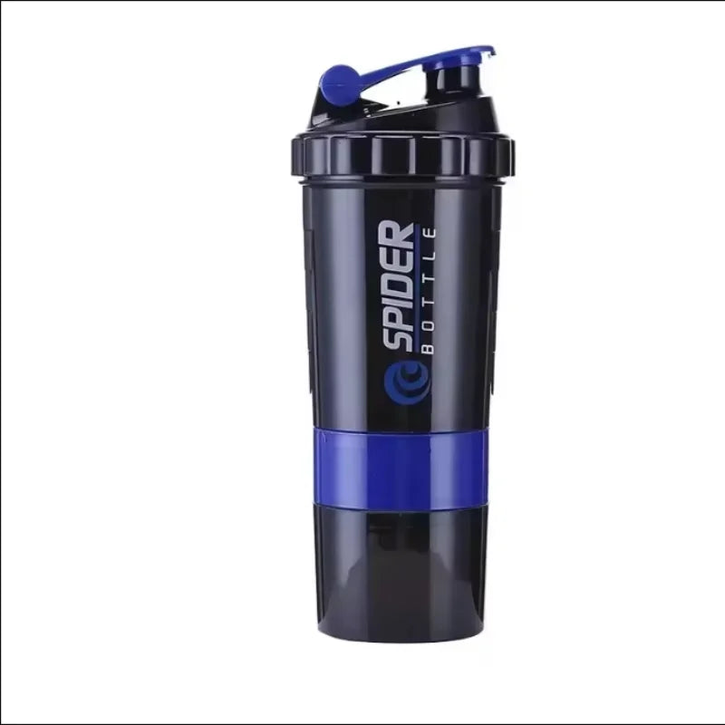 3 Layer Shaker Bottle Protein Mixing Shake Cup Sports Fitness Water Cup 550ml Scaled Plastic Water Bottles with Medicine Box