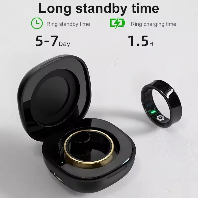 Smart Wellness Ring – Track Sleep, Heart & Sports in Style, IP68 Waterproof