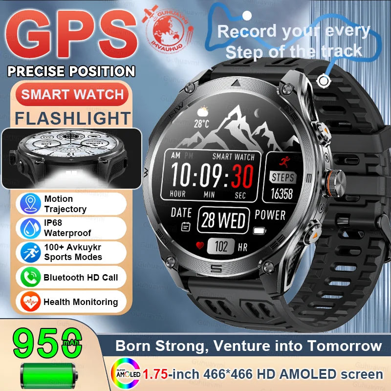 New For Xiaomi Military Smart Watch Men 10ATM Waterproof Outdoor Sport Fitness Tracker Health Monitor Bluetooth Call Smart Watch