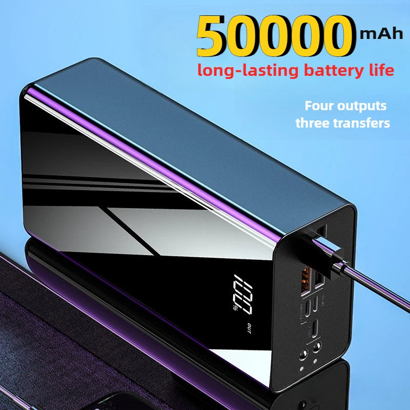 50000mAh Portable External Battery with LED Lights Digital Display Spare Battery for IPhone MINI PRO MAX Xiaomi Mobile Phone