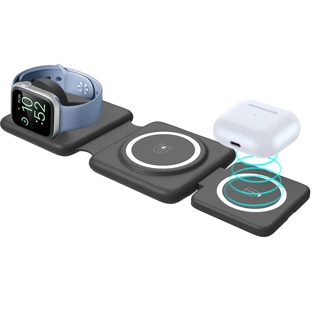 40W 3in1 Magnetic Wireless Charger Pad Stand for iPhone15 14 13 12 Pro Max Airpods iWatch 8 Fast Wireless Charging Dock Station