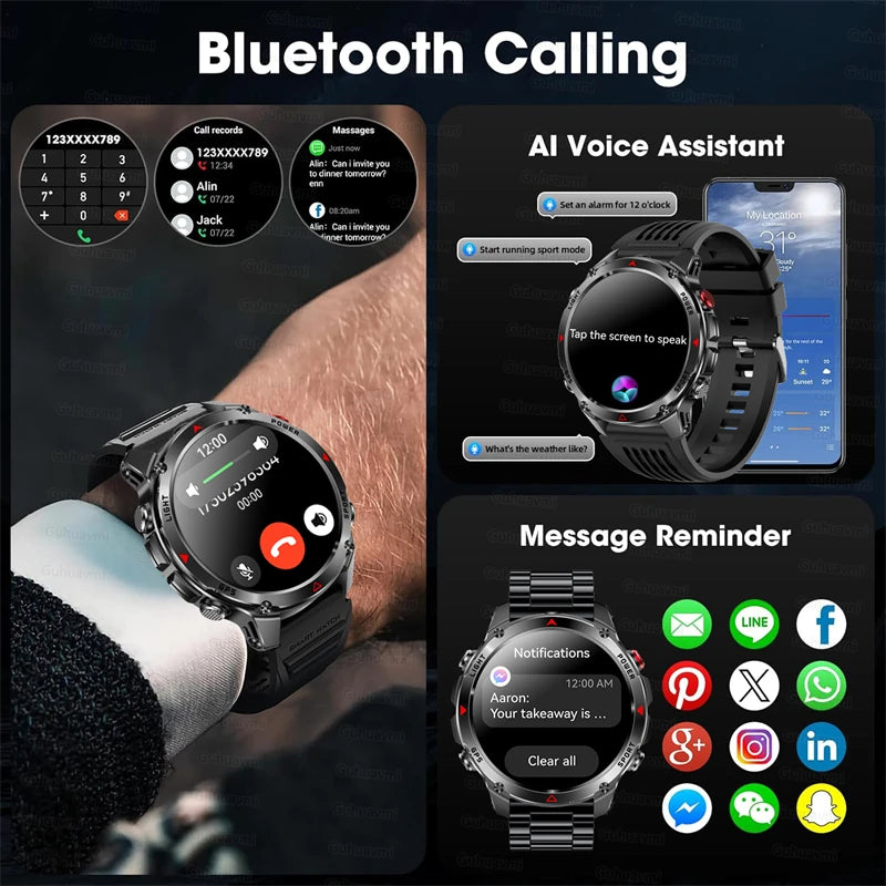 2025 New For HUAWEI IOS T-Rex 3 GPS Smart Watch 10 ATM Waterproof Built-in Dual-band GNSS Compass Military Sport Smartwatch Men