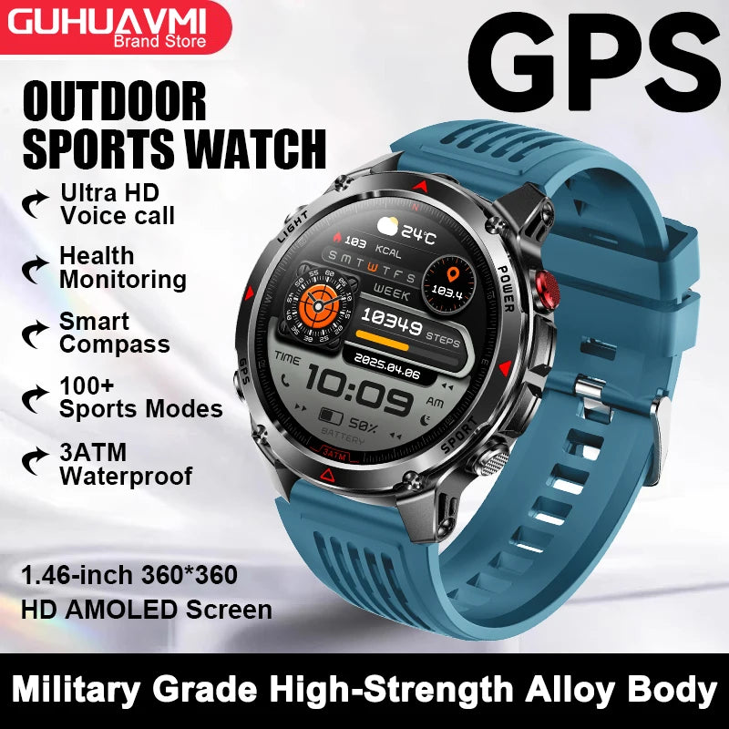 2025 New For HUAWEI IOS T-Rex 3 GPS Smart Watch 10 ATM Waterproof Built-in Dual-band GNSS Compass Military Sport Smartwatch Men