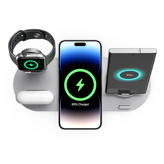 2025 Hot Selling Multifunctional Wireless Charger 6 in 1 Fast Charging Desktop  Charger Station for Earbuds Phone Watch