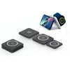 3-in-1 Magnetic Wireless Charger for iPhone 15 14 13 12 Watch with 15W Fast Charging Foldable Stand Wood Dock Station