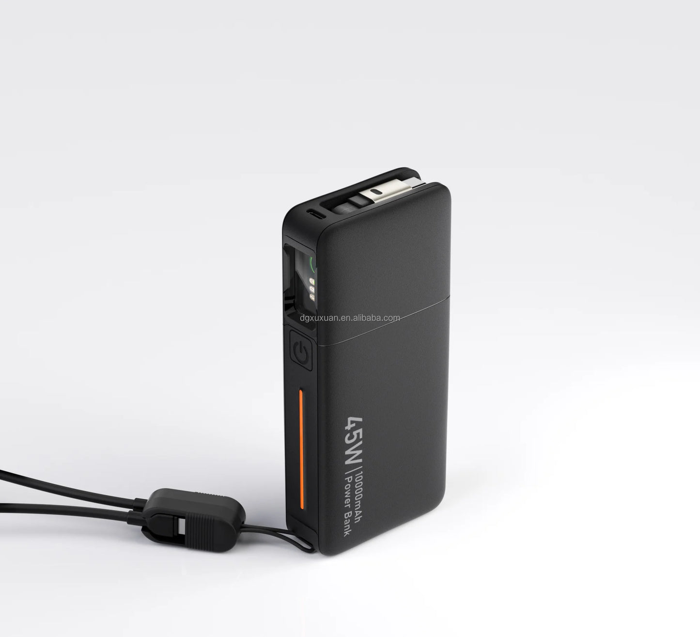 Top Selling 45W Portable Fast Chargeing Power Bank TFT Display/comes with a Retractable Cable  10000mah for iphone
