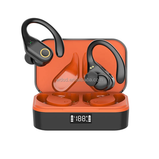 YW02 Wireless Sport Earbuds with Stereo Hifi Sound Waterproof Headphones EarHook Microphone for Bluetooth Earphones Blue JL