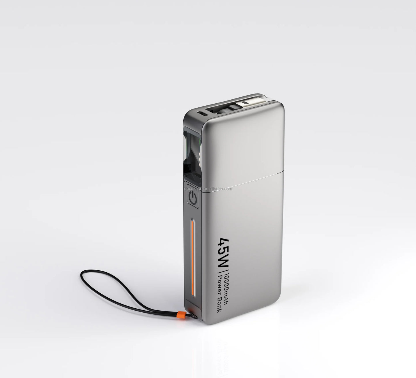 Top Selling 45W Portable Fast Chargeing Power Bank TFT Display/comes with a Retractable Cable  10000mah for iphone