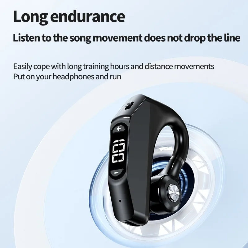 Bluetooth Business Earphones Talk/Music Time 20/30 Hours LED Digital Display With MlC Noice Cancelling Wireless Headset