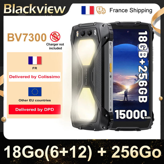 BLACKVIEW BV7300 [No EU Charger] 18GB (6 + 12) 256GB 15000mAh 45W Fast Charge 6.67" Android 14 Smartphone