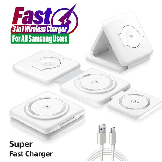 40W 3in1 Magnetic Wireless Charger Pad Stand for iPhone15 14 13 12 Pro Max Airpods iWatch 8 Fast Wireless Charging Dock Station