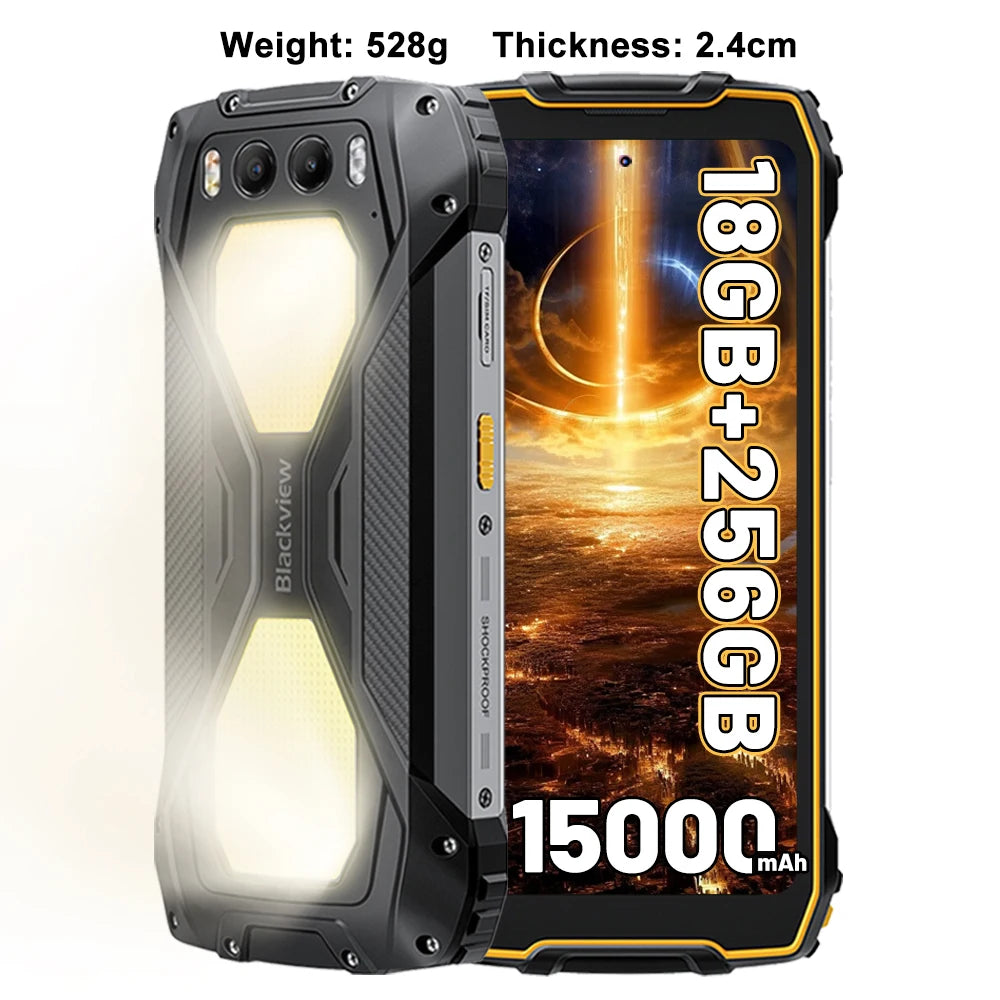 BLACKVIEW BV7300 [No EU Charger] 18GB (6 + 12) 256GB 15000mAh 45W Fast Charge 6.67" Android 14 Smartphone
