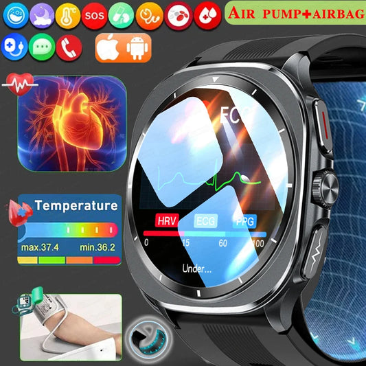2025 New Guhuavm Air Pump Airbag Accurate Measure Smart Watch Men Micro Physical Examination Blood Pressure Sport SmartWatches