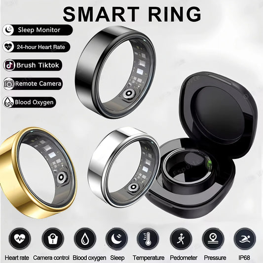 Smart Wellness Ring – Track Sleep, Heart & Sports in Style, IP68 Waterproof